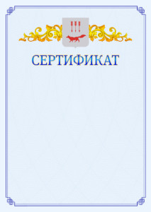 Шаблон официального сертификата №15 c гербом Саранска