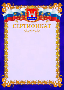 Шаблон официального сертификата №7 c гербом Калининградской области