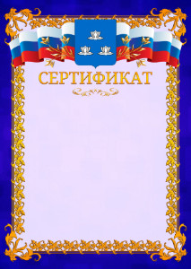 Шаблон официального сертификата №7 c гербом Новокуйбышевска