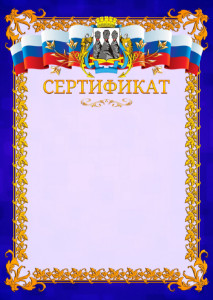 Шаблон официального сертификата №7 c гербом Петропавловск-Камчатского