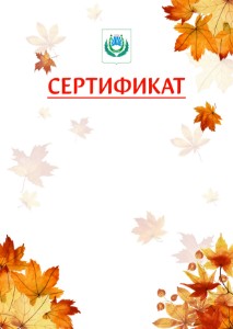Шаблон школьного сертификата "Золотая осень" с гербом Нальчика