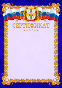 Шаблон официального сертификата №7 c гербом Омской области