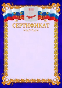 Шаблон официального сертификата №7 c гербом Саранска