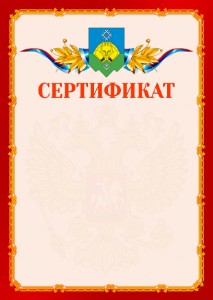 Шаблон официальнго сертификата №2 c гербом Сыктывкара