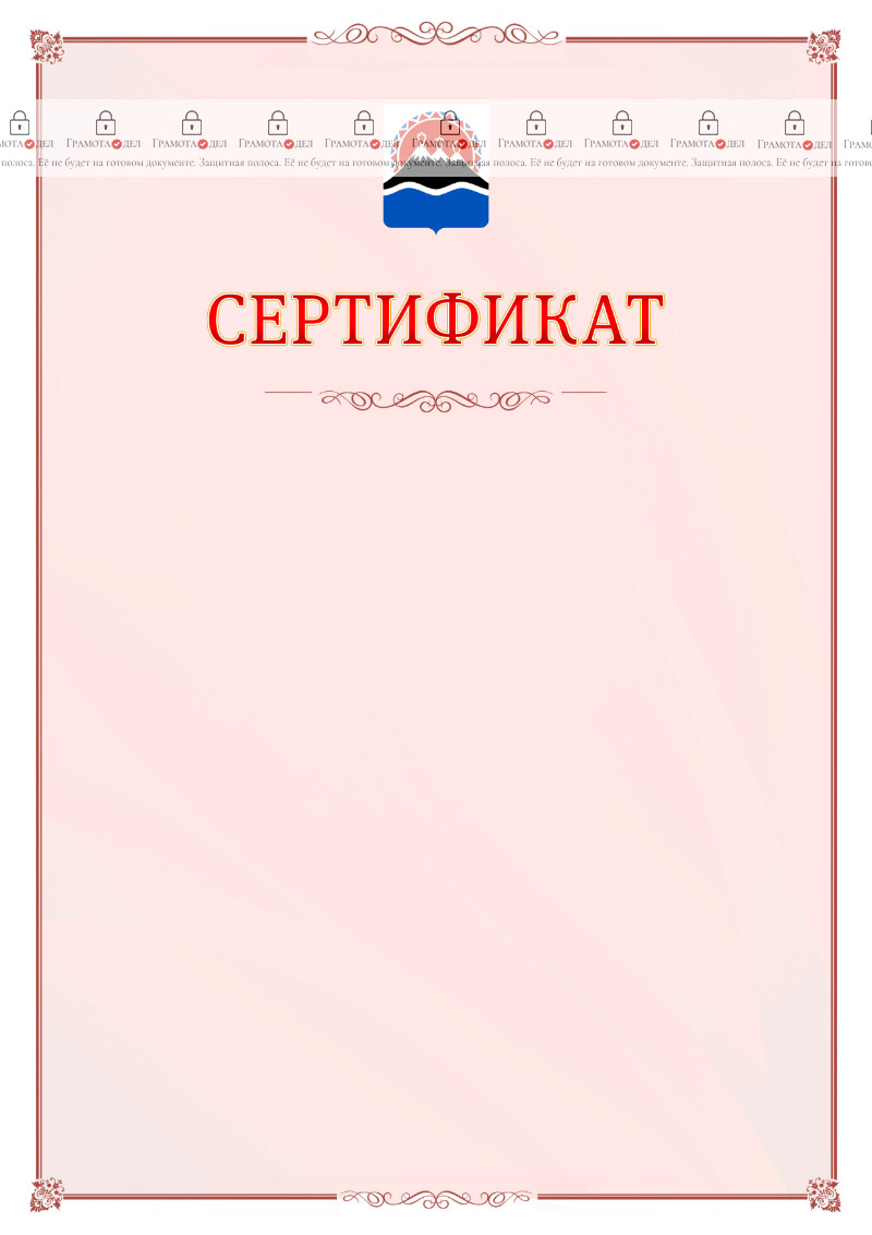 Шаблон официального сертификата №16 c гербом Камчатского края