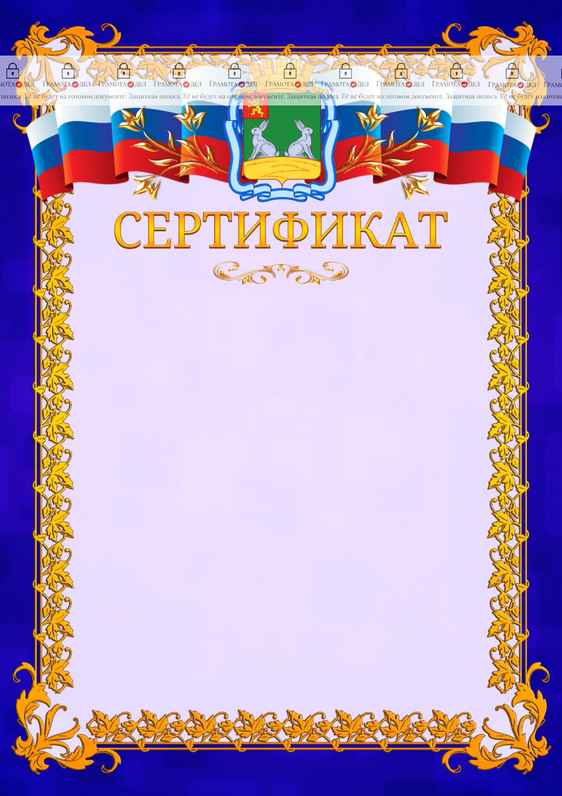 Шаблон официального сертификата №7 c гербом Коврова