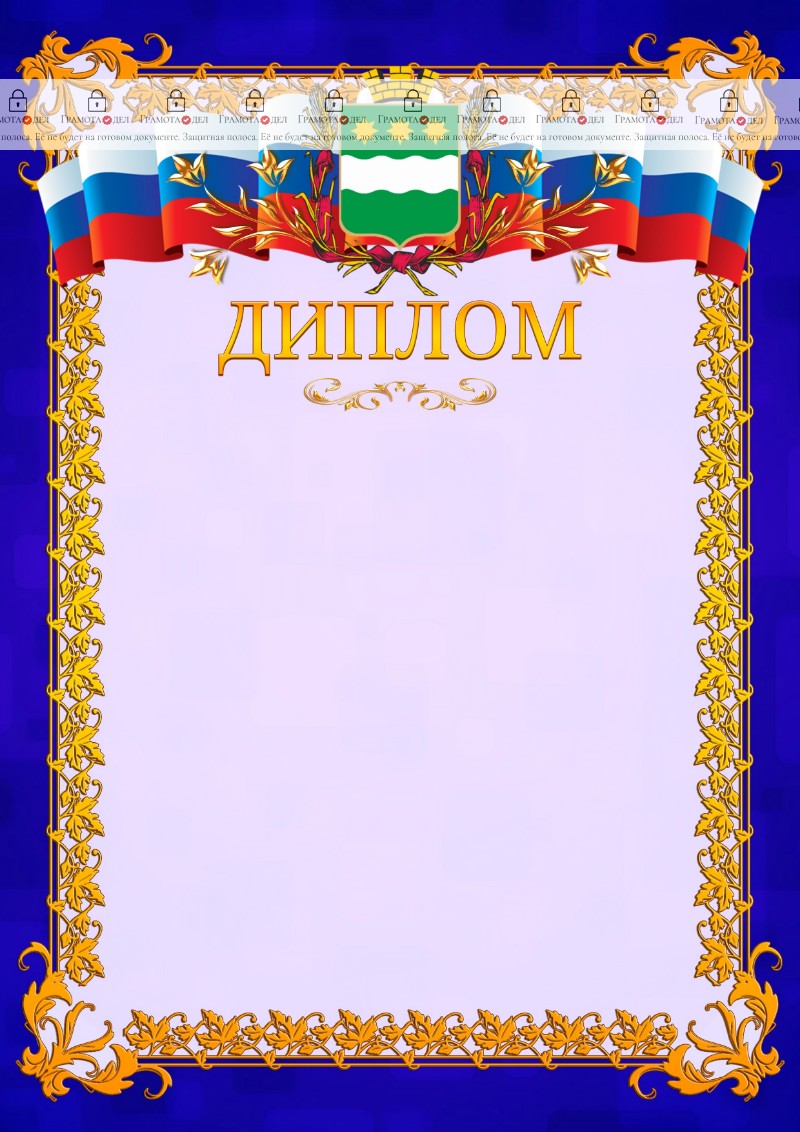Шаблон официального диплома №7 c гербом Благовещенска