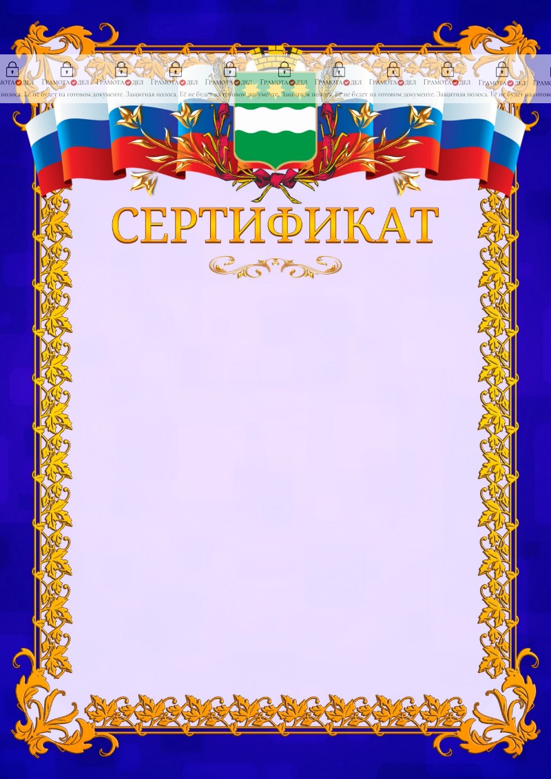 Шаблон официального сертификата №7 c гербом Благовещенска