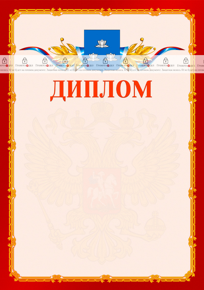 Шаблон официальнго диплома №2 c гербом Новокуйбышевска