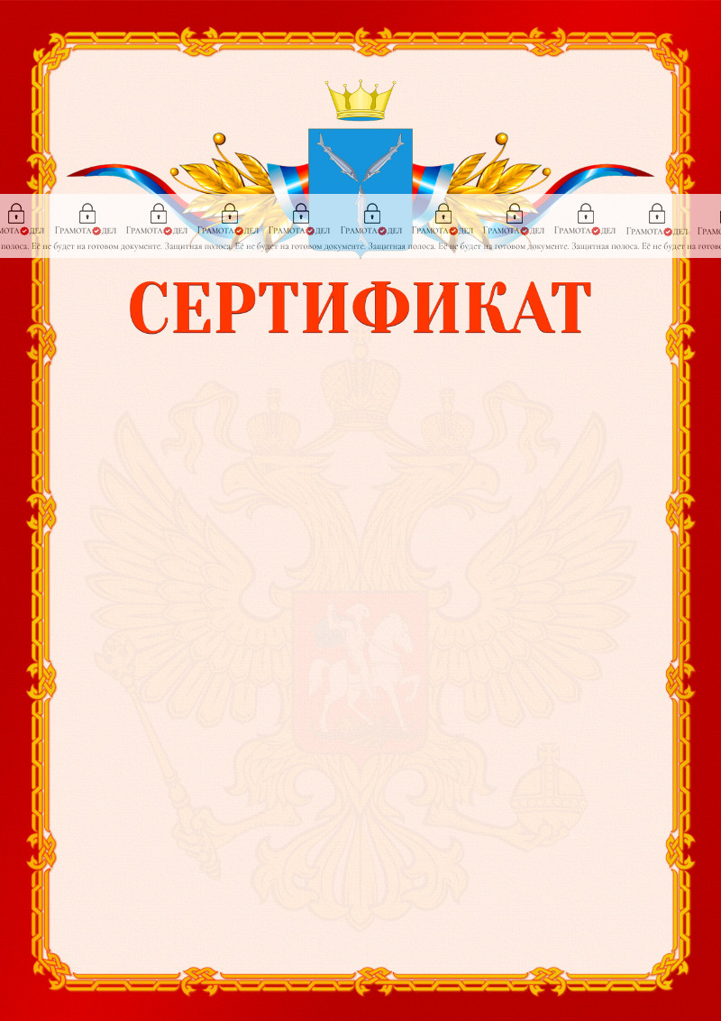 Шаблон официальнго сертификата №2 c гербом Саратовской области