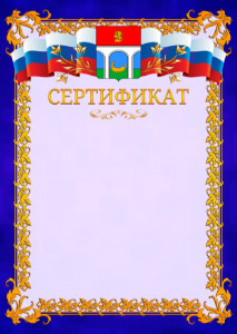 Шаблон официального сертификата №7 c гербом Мытищ