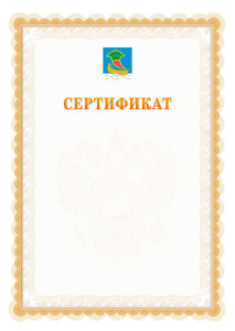 Шаблон официального сертификата №17 c гербом Набережных Челнов