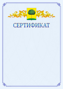 Шаблон официального сертификата №15 c гербом Липецка