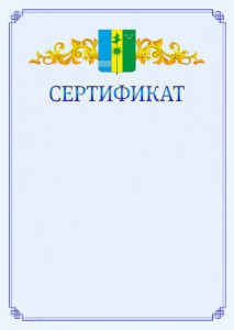 Шаблон официального сертификата №15 c гербом Нижнекамска