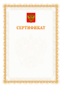 Шаблон официального сертификата №17