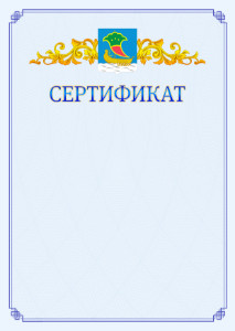 Шаблон официального сертификата №15 c гербом Набережных Челнов