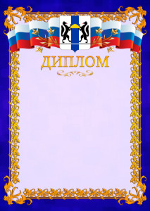 Шаблон официального диплома №7 c гербом Новосибирской области