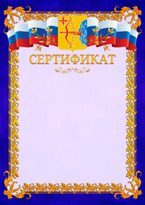 Шаблон официального сертификата №7 c гербом Кировской области