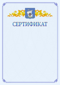 Шаблон официального сертификата №15 c гербом Калининграда