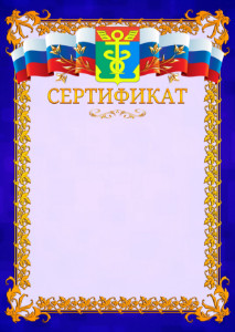Шаблон официального сертификата №7 c гербом Находки