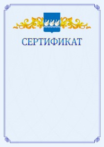 Шаблон официального сертификата №15 c гербом Стерлитамака