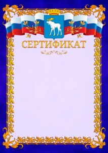 Шаблон официального сертификата №7 c гербом Йошкар-Олы