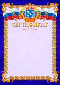 Шаблон официального сертификата №7 c гербом Чебоксар