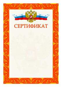 Шаблон официального сертификата №3