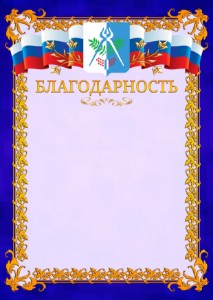 Шаблон официальной благодарности №7 c гербом Ижевска