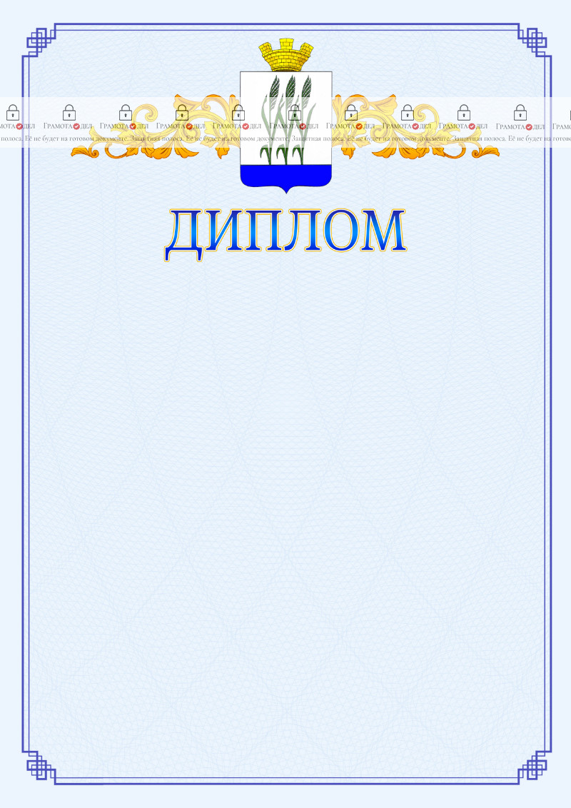 Шаблон официального диплома №15 c гербом Камышина