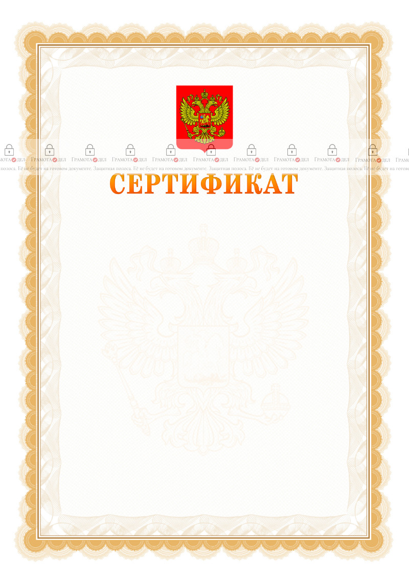 Шаблон официального сертификата №17