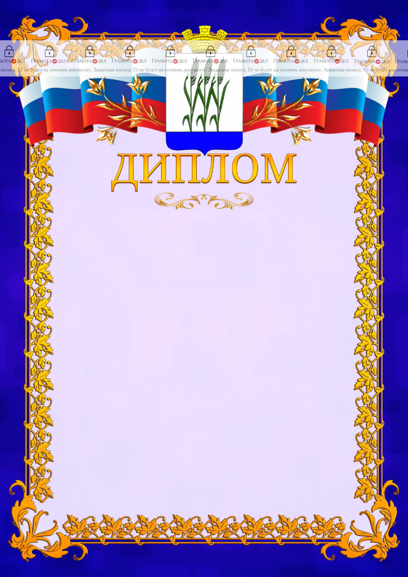 Шаблон официального диплома №7 c гербом Камышина