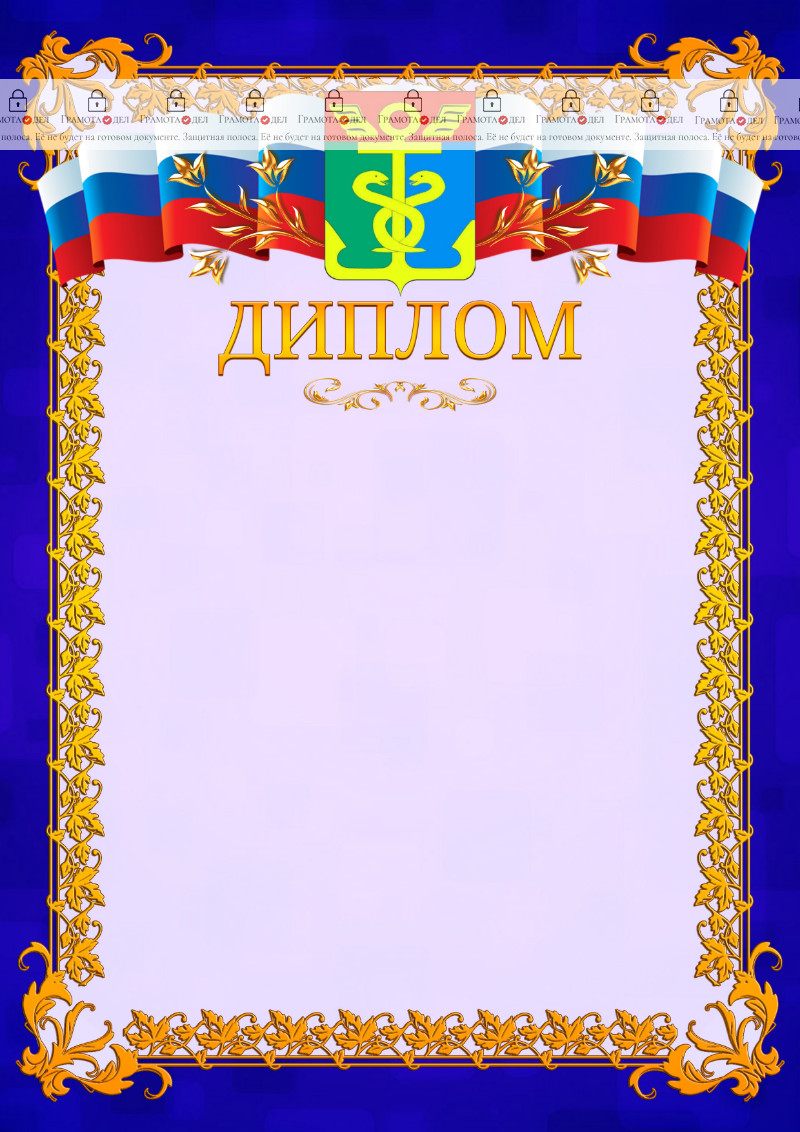 Шаблон официального диплома №7 c гербом Находки