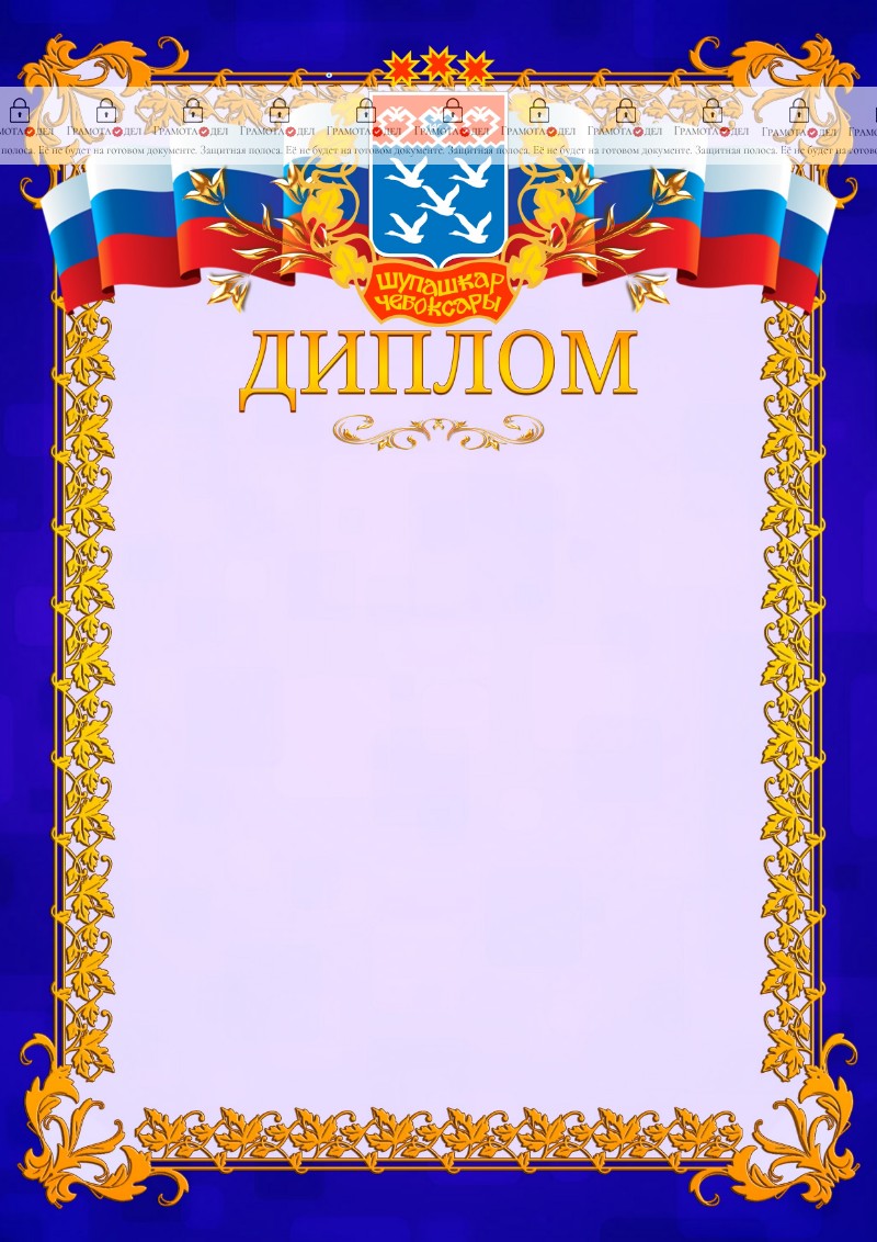 Шаблон официального диплома №7 c гербом Чебоксар
