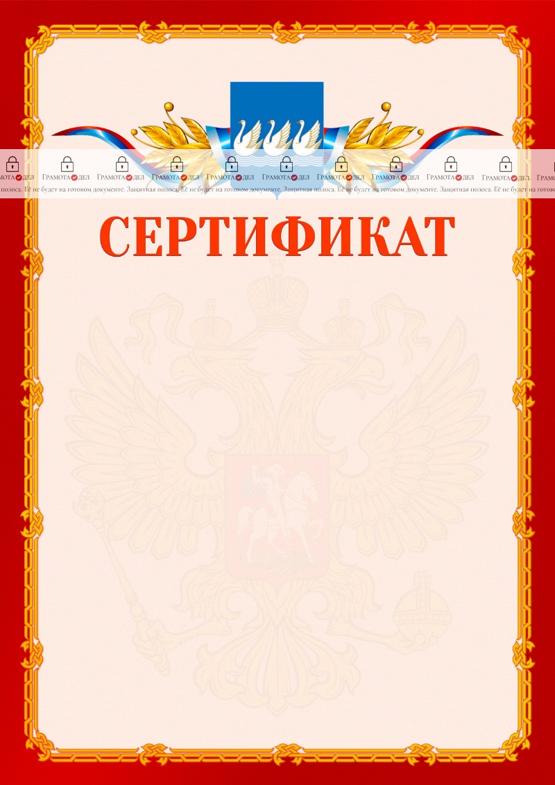 Шаблон официальнго сертификата №2 c гербом Стерлитамака