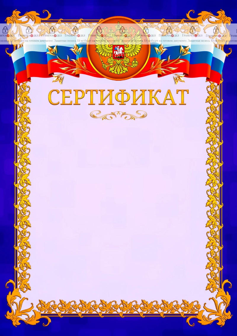 Шаблон официального сертификата №7