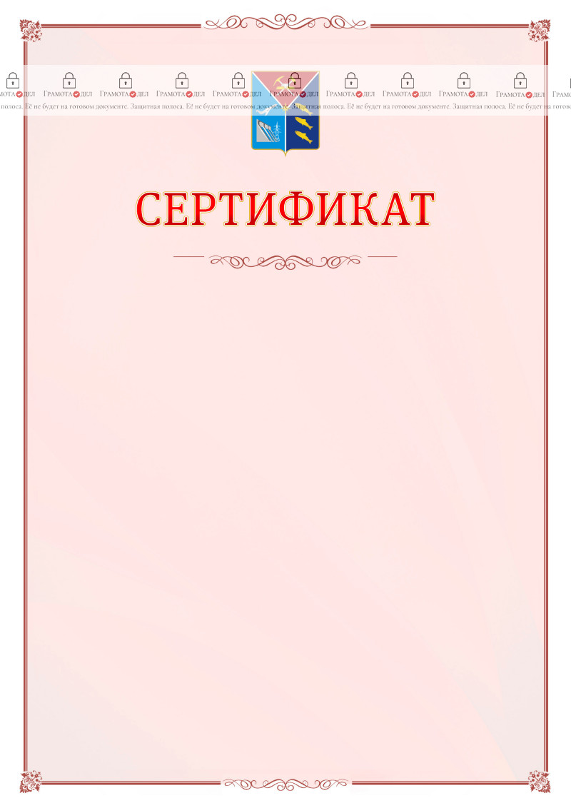 Шаблон официального сертификата №16 c гербом Магаданской области