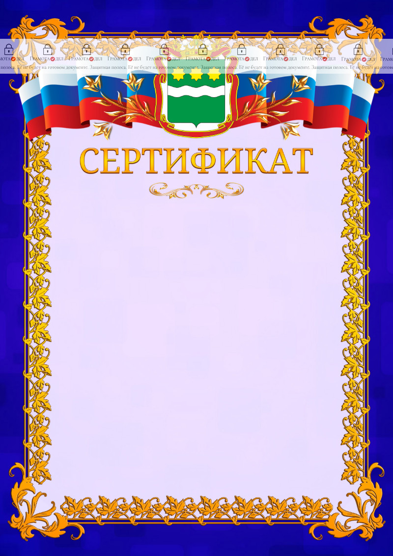 Шаблон официального сертификата №7 c гербом Амурской области