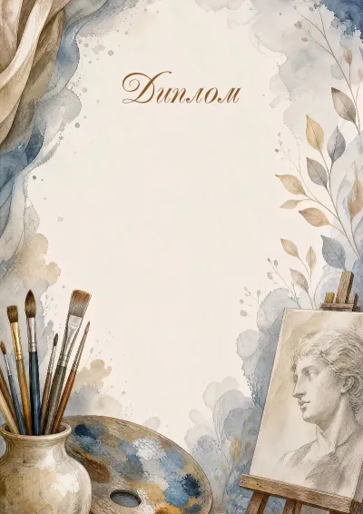 Шаблон диплома «Акварельный этюд»