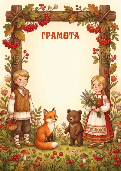 Шаблон грамоты «Русские сказки»