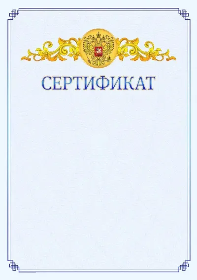 Шаблон официального сертификата №15