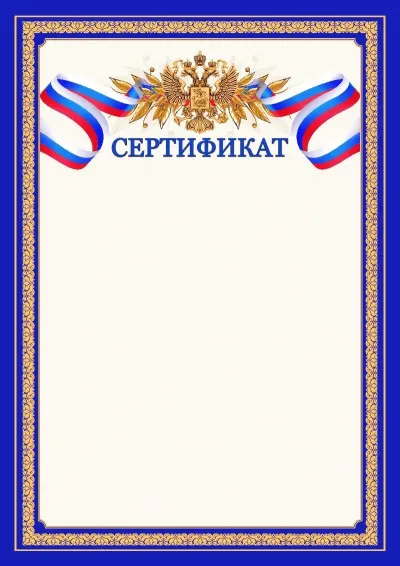 Шаблон официального сертификата №6