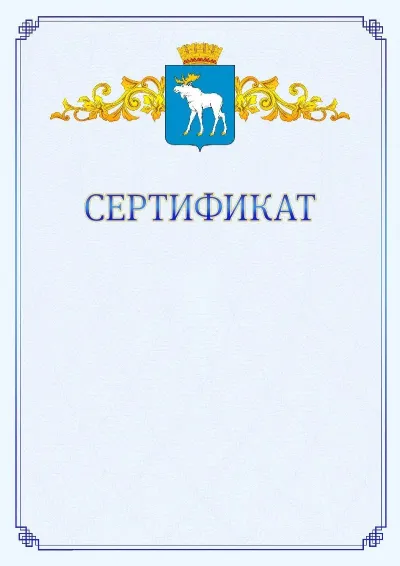Шаблон официального сертификата №15  с гербом  Йошкар-Олы