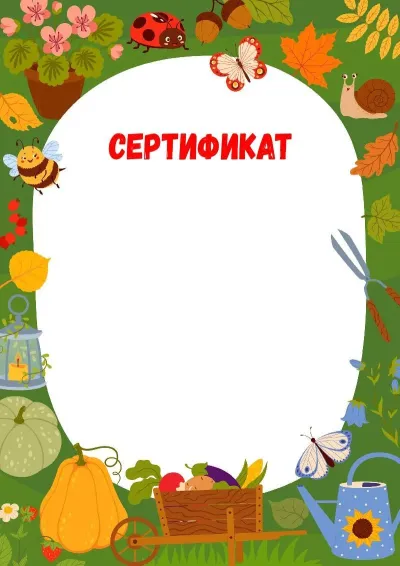 Шаблон сертификата «Лесной урожай»