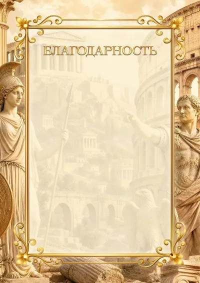 Шаблон школьной благодарности «Исторический момент»