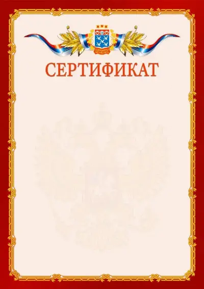 Шаблон официального сертификата  №2 гербом Чебоксар