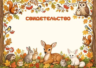 Шаблон детского свидетельства «Осенняя сказка»