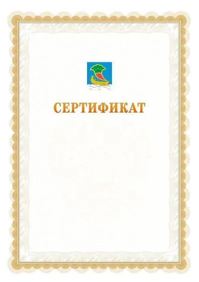 Шаблон официального почётного сертификата №17 с гербом  Набережных Челнов