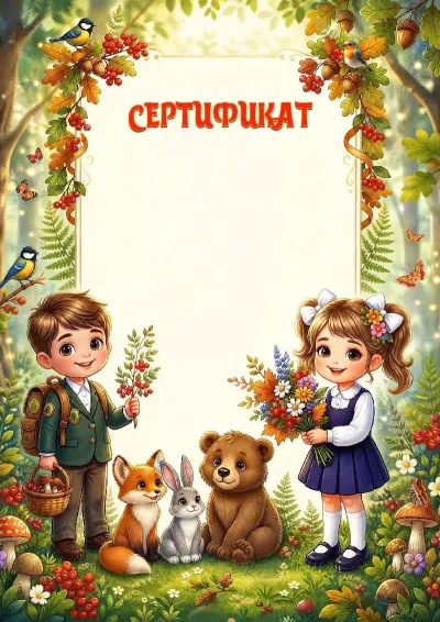 Шаблон сертификата «Лесные открытия»