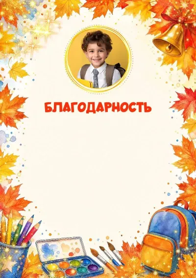 Шаблон благодарности «Школьные вершины»